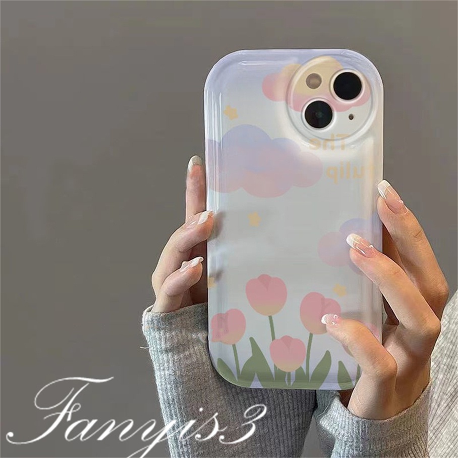Ốp Điện Thoại Mềm In Hình Hoa Tulip Cho iPhone 14 13 12 11 Pro Max X XR Xs Max 8 7 6 6s Plus SE 2020