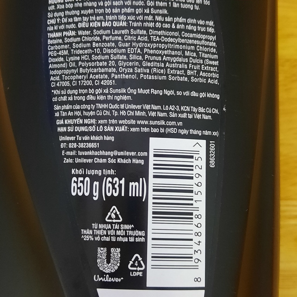 Dầu Gội SUNSILK 650g - BACH HOA HV