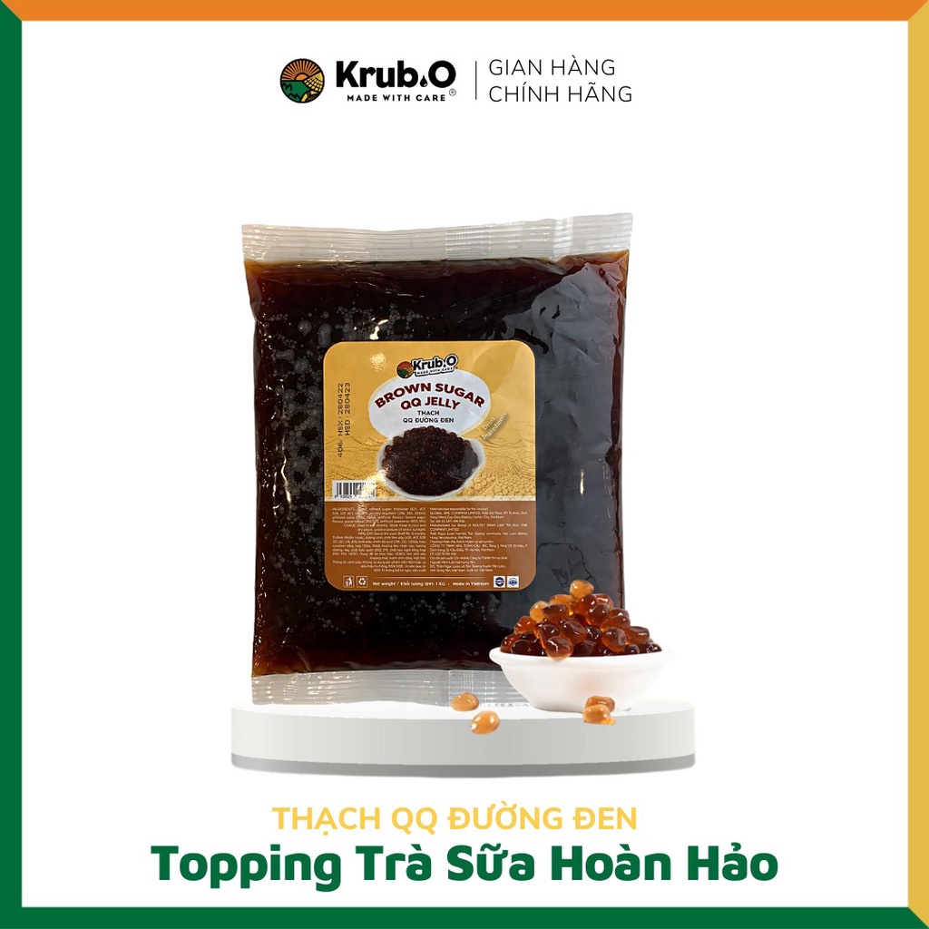 Trâu châu Krub.O - Trân châu sợi độc quyền/hoàng kim/đen/thạch 3Q trắng- Topping Trà sữa- Thương hiệu Việt