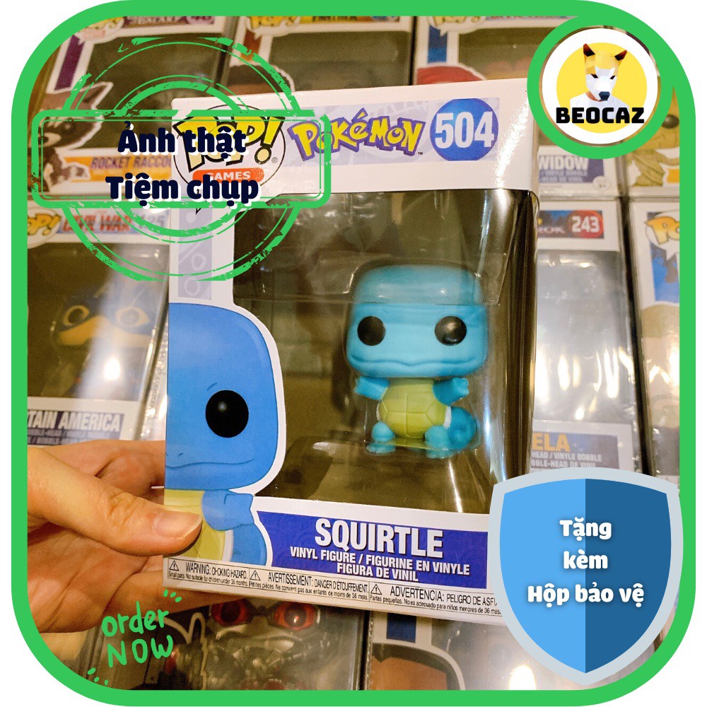 [Full Box Tặng Hộp Bảo Vệ] Mô hình Funko nội địa Trung dễ thương Rùa xanh Squirtle Pokemon 504 bền màu an toàn quà tặng