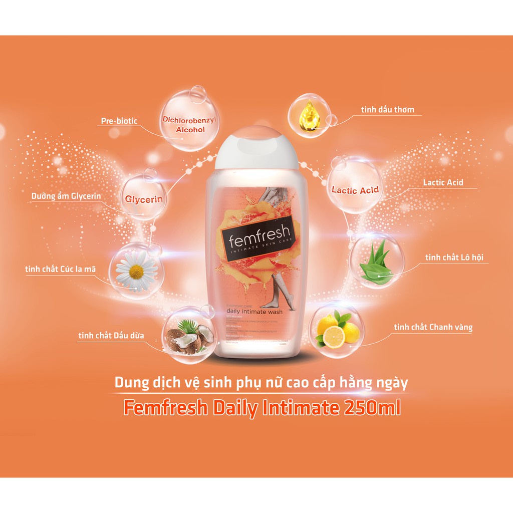 Dung dịch vệ sinh phụ nữ cao cấp hằng ngày Femfresh Daily Intimate Wash 250ml