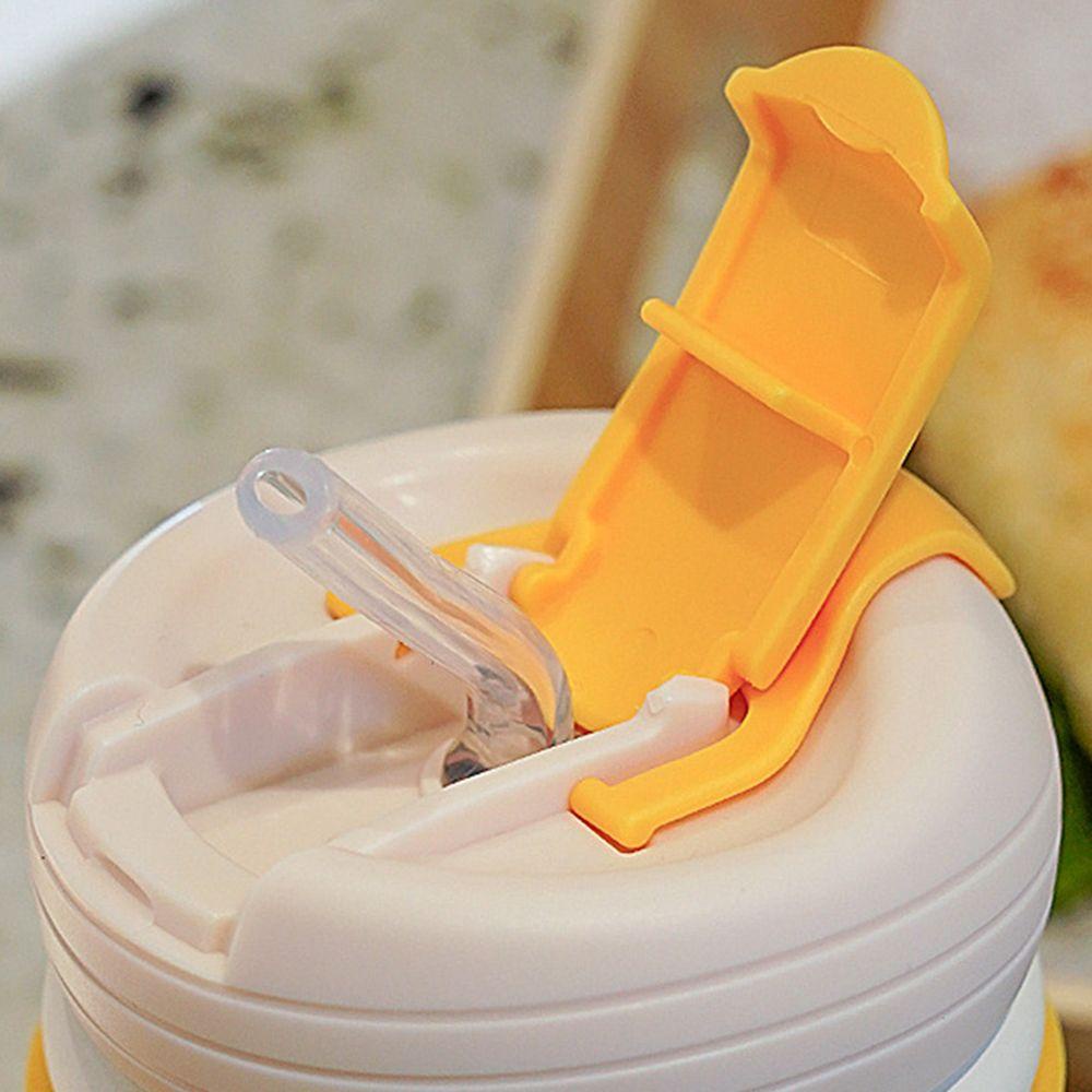 Bình Nước Chân Không 350ML Kèm Ống Hút Họa Tiết Hoạt Hình Cho Bé