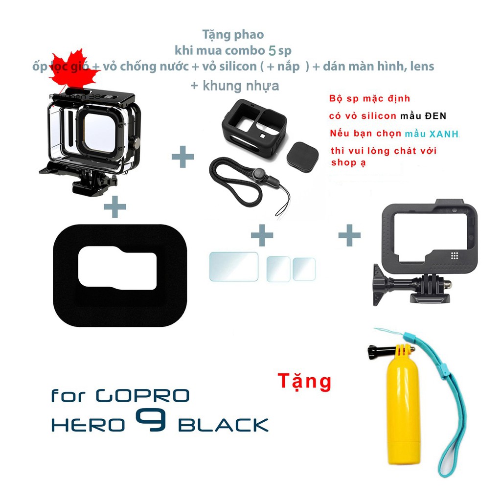 [ GOPRO 9 ] Case chống nước cho CASE GOPRO HERO 9 + tặng 12 miếng chống đọng sương