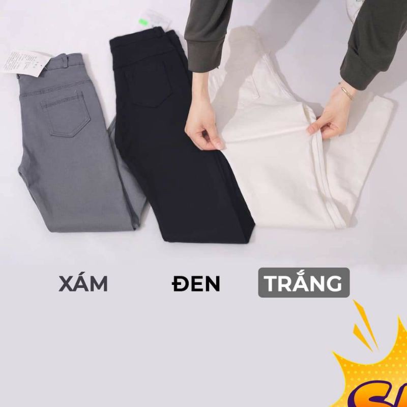 Quần jean nữ Quần bò giấy skinny cạp cao ôm sát tạo hiệu ứng chân dài miên