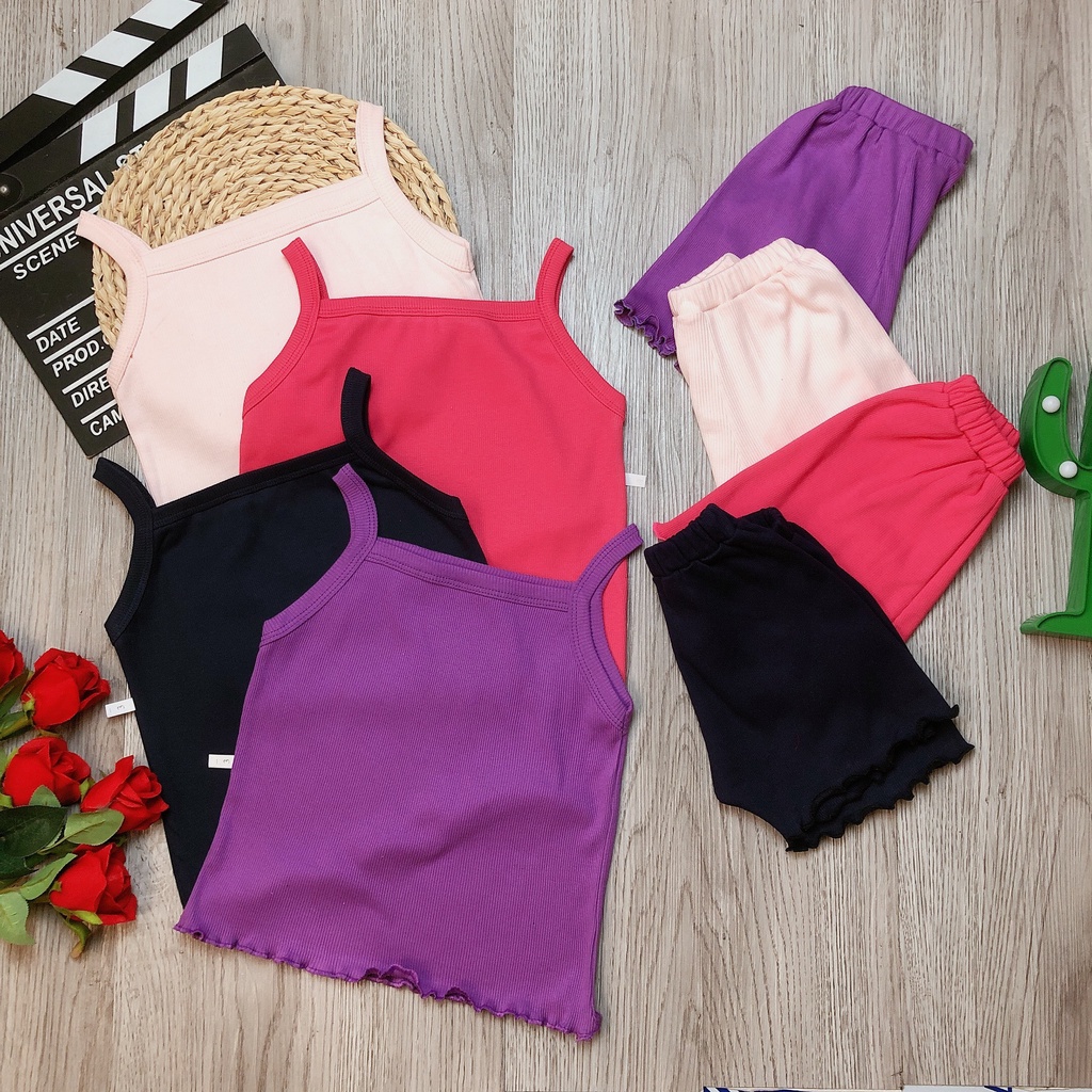 Đồ bộ bé gái 2 dây vải bozip xinh xắn AM511 TTR235