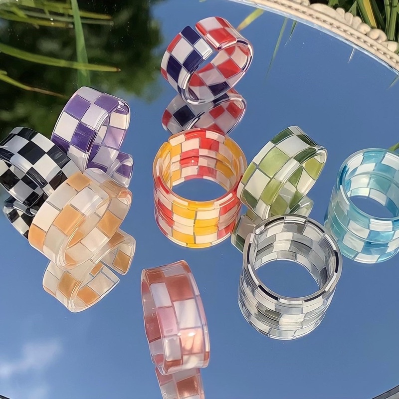 Nhẫn Đeo Tay Caro Nhiều Màu Cá Tính - NHAN1056