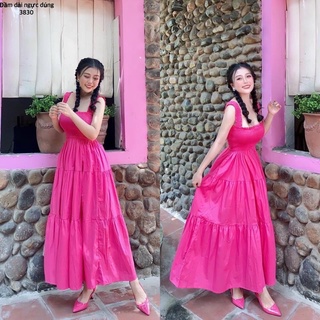 Đầm nhún đi biển,đầm maxi,đầm bầu