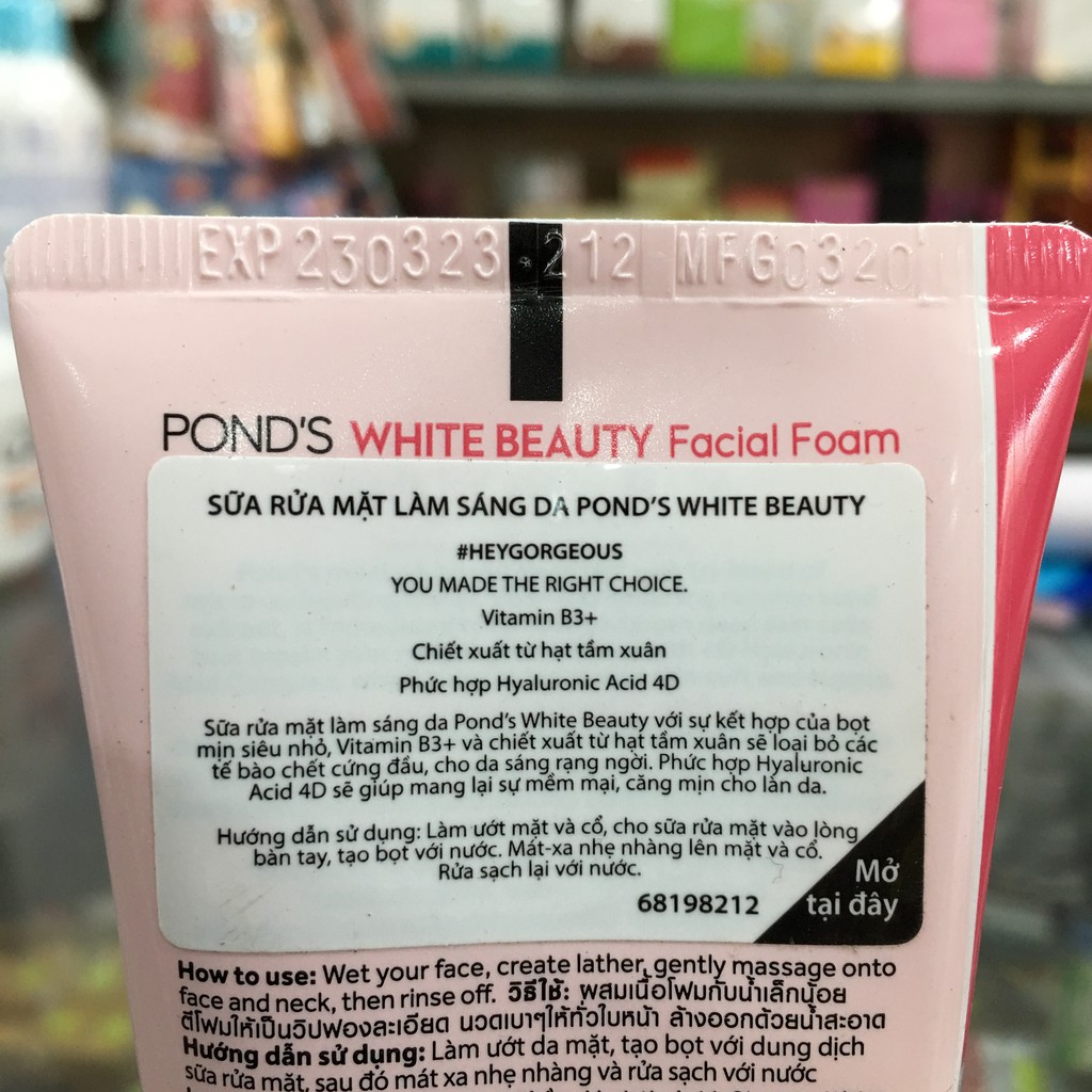 Sữa Rửa Mặt Làm Sáng Da Pond's White Beauty 100g