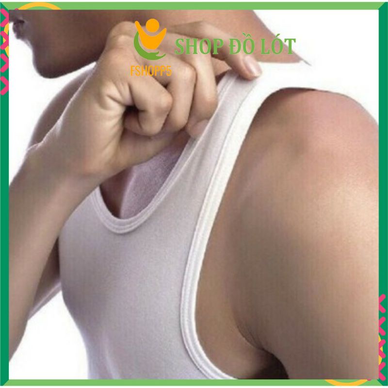 Áo thun 3 lỗ nam 100% cotton. Áo lót nam không cổ thấm hút mồ hôi LEDATEX