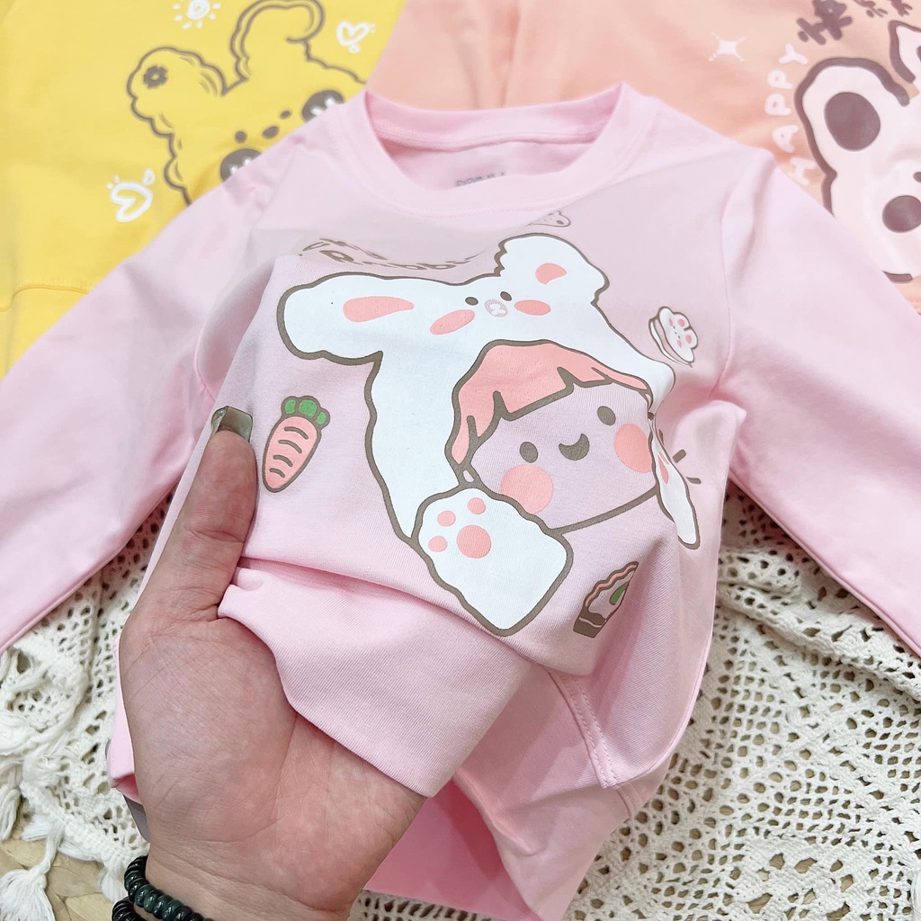 Áo cổ tròn dài tay bé gái Dokma