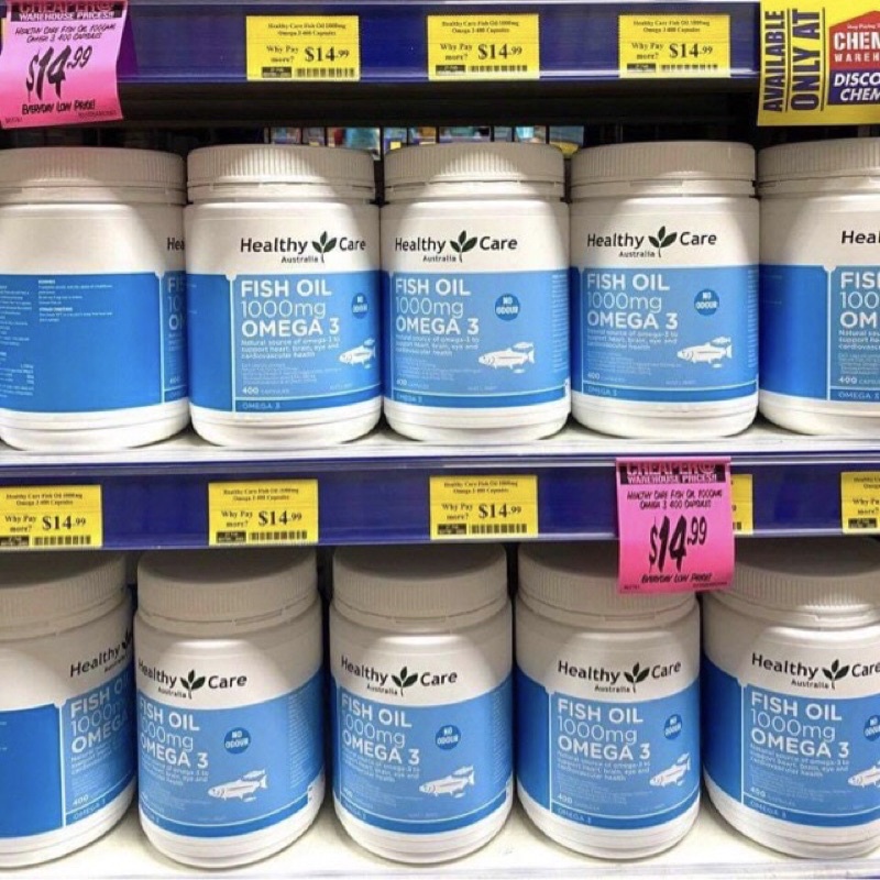 Dầu cá Fish Oil 1000mg Omega3 Healthy Care Úc 400v