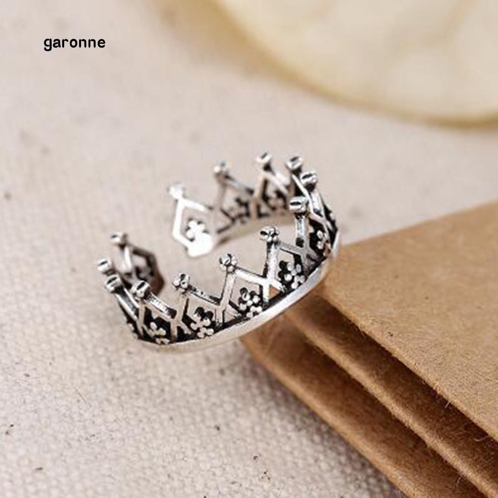 Nhẫn Hở Hình Vương Miện Phong Cách Vintage