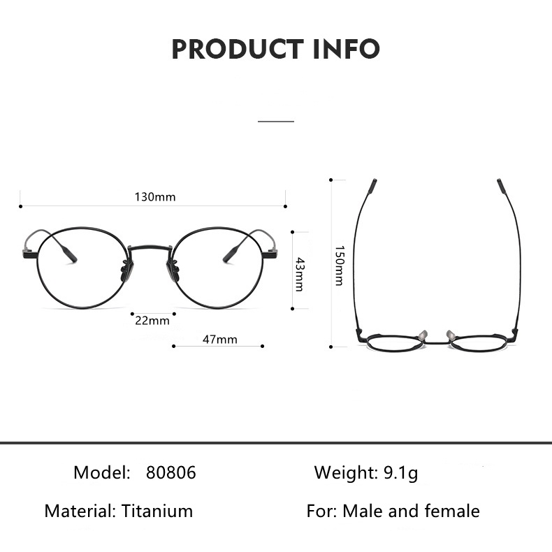 Kính Mắt GM 9g Siêu Nhẹ Hình Oval Bằng Titan Nguyên Chất Cổ Điển Phong Cách Nhật Bản Cho Nam Nữ X