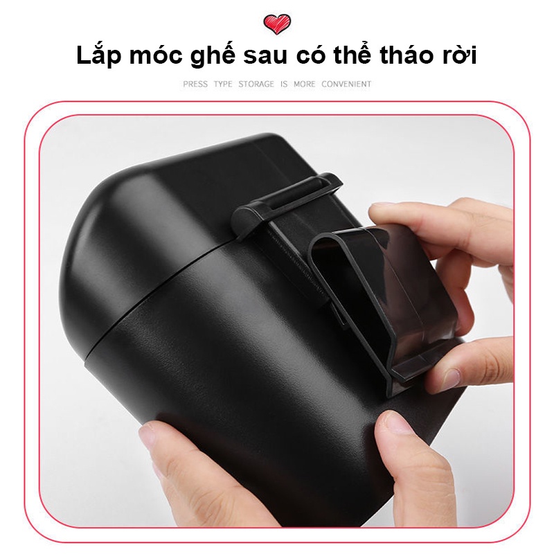 Thùng rác mini treo bên hông cửa ô tô INS019, hộp đựng đồ bên hông xe hơi hoạt hình dễ thương, nhựa ABS chắc chắn