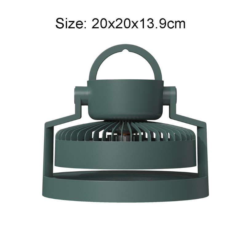 Quạt Cắm Trại 8000mah 3 Tốc Độ Kèm Đèn Led Và Sạc Usb Tiện Dụng