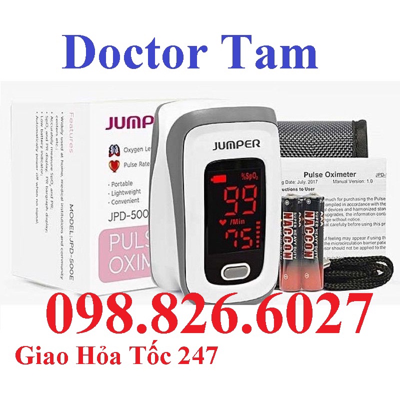 Máy đo SpO2 , nhịp tim kẹp ngón , đo oxy trong máu | Jumper 500e bảo hành 12 tháng