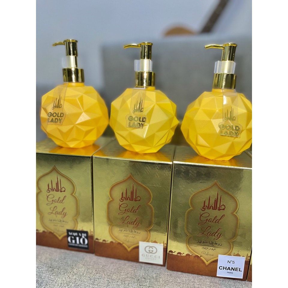 Sữa tắm hương nước hoa DuBai Gold Lady Luxury 300ml - Trắng sáng và mịn da lưu hương quyến rũ siêu phẩm 2021