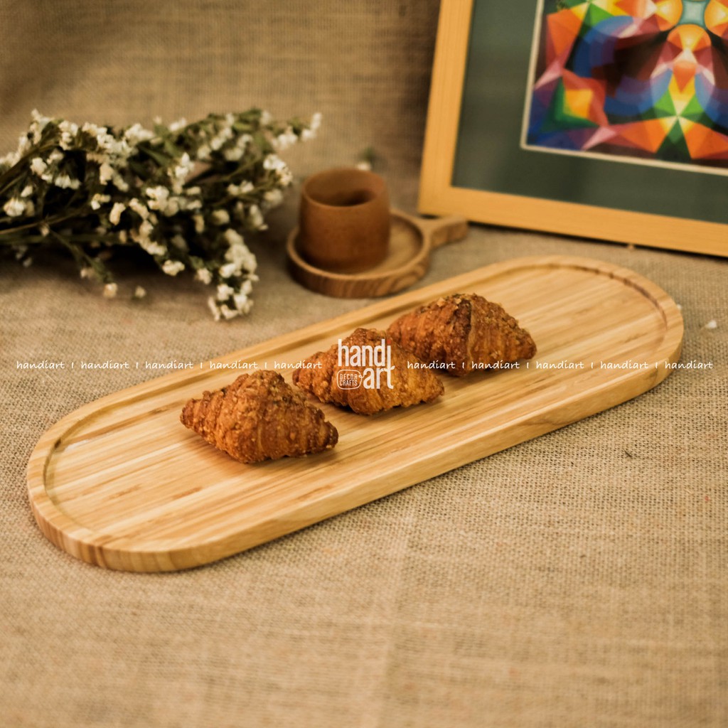 Khay gỗ tre Oval - Khay tre tự nhiên - Khay tre đựng thức ăn - bamboo wooden tray