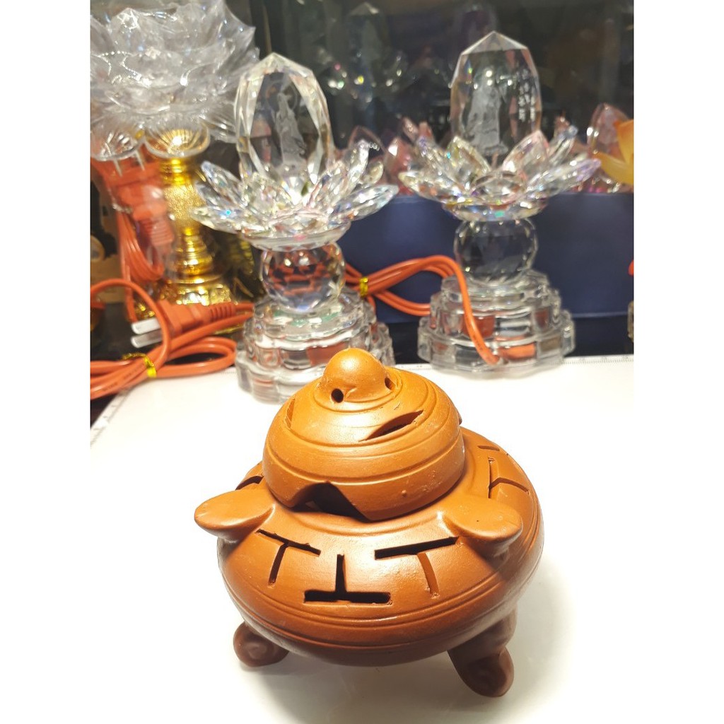 Lư gốm xông trầm Bát Tràng cao 10cm và 15cm