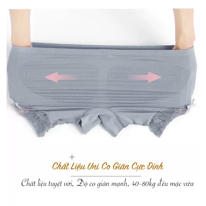 QUẦN TRONG VÁY PHỐI REN NÂNG MÔNG CHẤT UNI CO GIÃN (FREE SIZE 40-70KG)