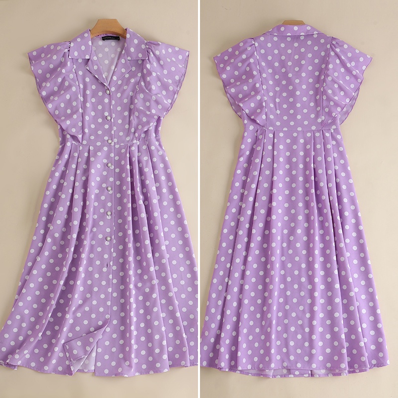 ZANZEA Đầm Không Tay Nhún Bèo Họa Tiết Chấm Bi Thanh Lịch Cho Nữ