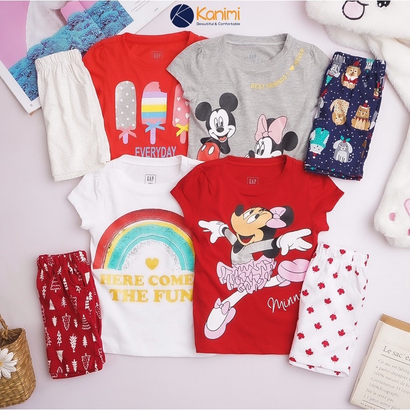Đồ bộ ngắn tay GAP bé gái 1-5T nhí