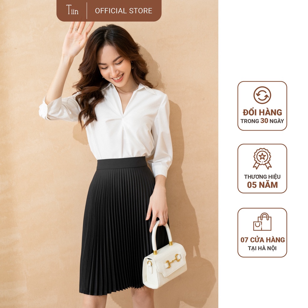 Áo sơ mi cổ đức xoắn ngực tay măng sec TIIN STORE AHD390