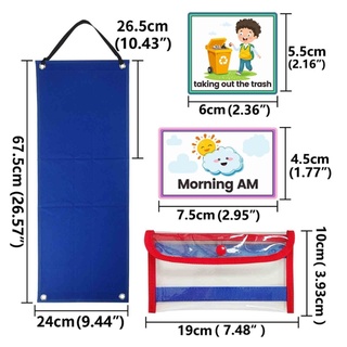SELAN Visual Schedule for Home Day Night Autism Routine Chart Cards Visual Wall Planner Chore Chart for Daily Kids Toddl