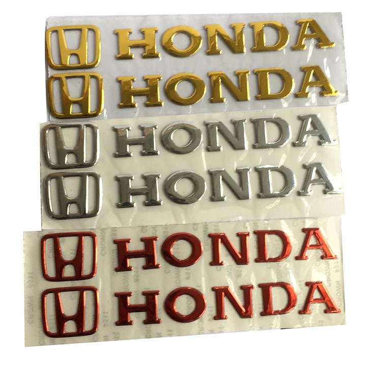 Tem Logo Chữ Nổi HONDA Dán Trang Trí Xe HD03