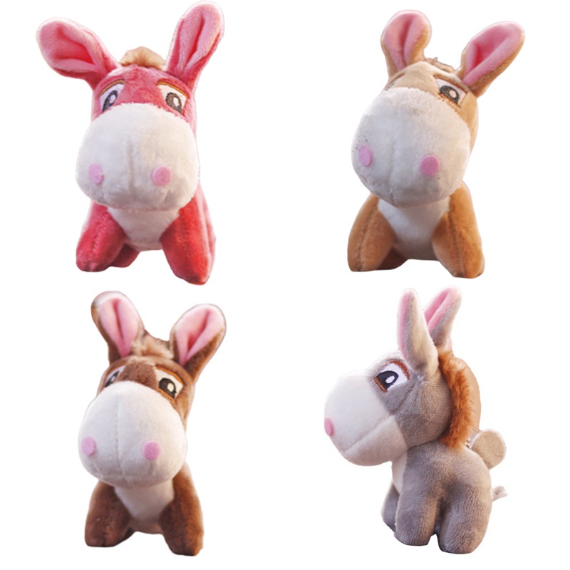 Móc khóa hình lạc đà nhồi bông mềm mại màu cầu vồng xinh xắn