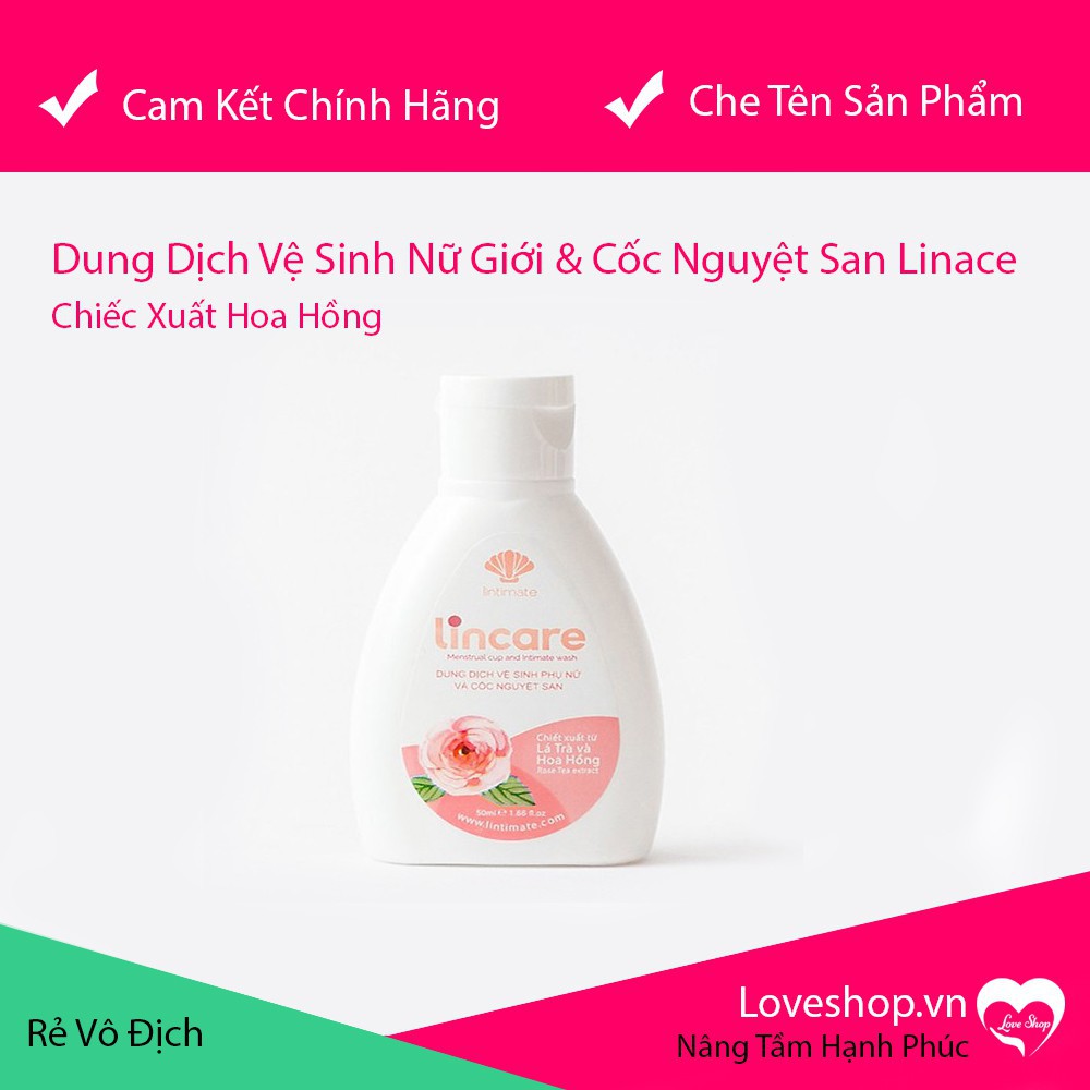 [Mua 2 Giảm Giá - Mẫu Mới] Dung Dịch Vệ Sinh Nữ, Hương Hoa Hồng Lincare | Dung Dịch Vệ Sinh Cốc Nguyệt San Lincare |