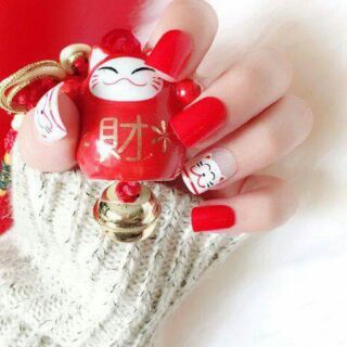 Móng tay giả mèo thần tài cute