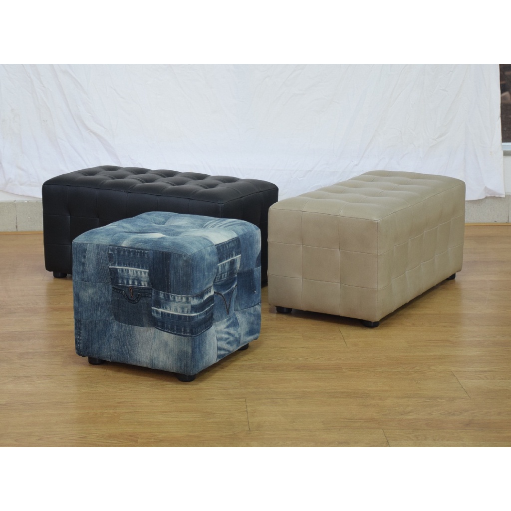Đôn gỗ đơn 1 người ngồi có nệm bọc HW107