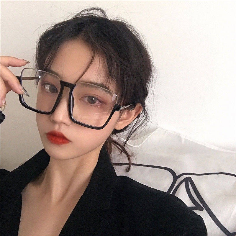 unisex phụ kiện Nửa dưới khung lớn màu cam vàng retro hoang dã khuôn mặt lớn là khu phố trượt rốn ròng đỏ bức xạ