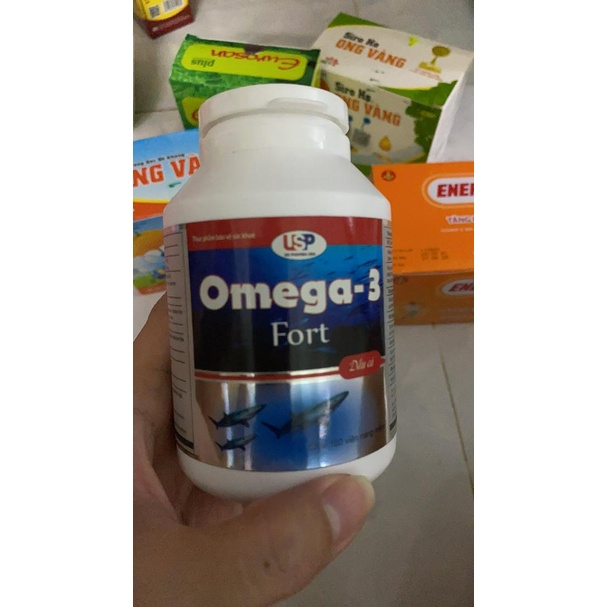 Dầu cá Omega 3 Fort Lọ 100 viên nang USP giảm khô mắt, mỏi mắt và sáng mắt hiệu quả ngay lọ đầu tiên