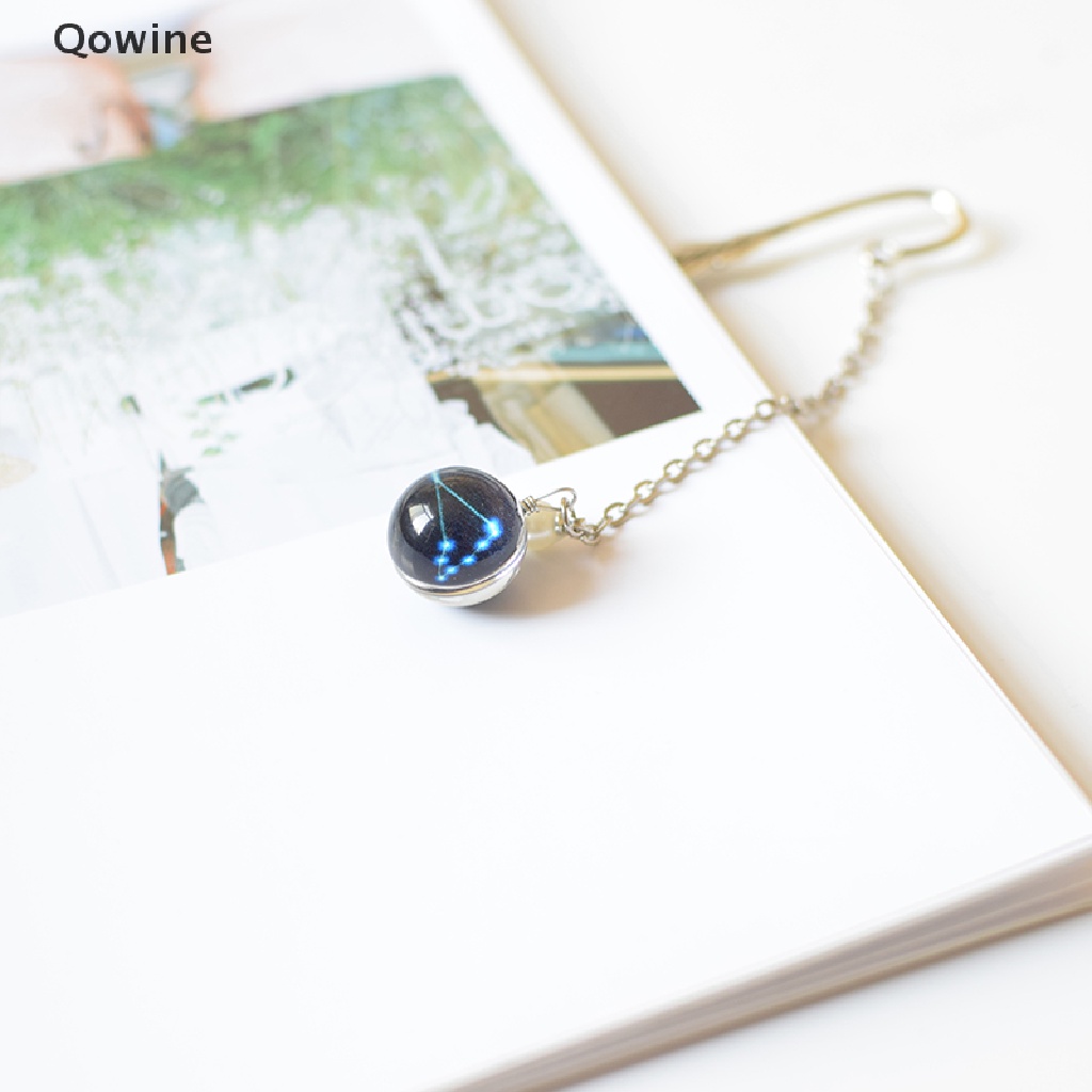 Thẻ đánh dấu trang sách hình 12 cung hoàng đạo bằng kim loại