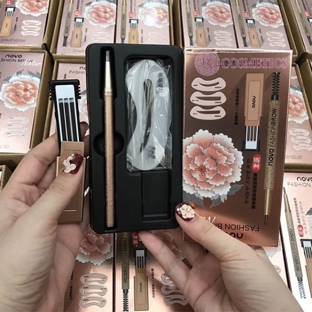 Bộ kẻ mày novo ( bộ khuôn mày, 3 chì thay thế, cây kẻ mày 2 đầu) | BigBuy360 - bigbuy360.vn