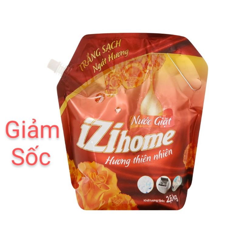 [ Giảm Sốc ] Nước giặt IZI HOME trắng sạch ngát hương túi 2.6kg