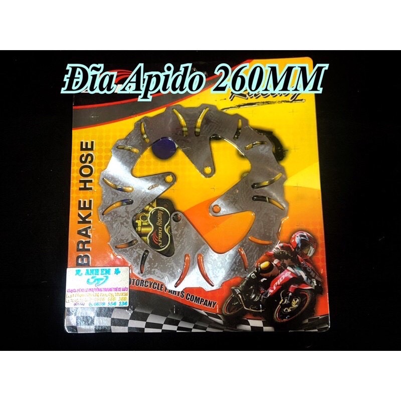 Đĩa Thắng Trước Apido 4 Lổ ,Size 260MM Dành Cho AE Winner Đi Mâm 4 Lổ