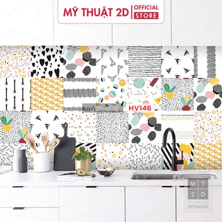 Sét 64 ô decal gạch bông hoa văn màu trang nhã_Seamless patterns_HV146