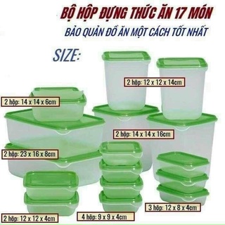 Hộp đựng thực phẩm-bộ hộp 17 món ikea cao cấp đựng thực phẩm bảo