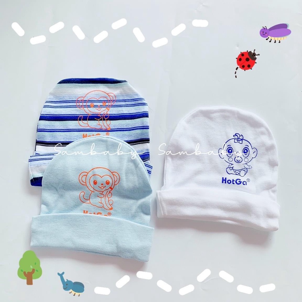 Mũ Sơ Sinh Hotga, Nón Vải Cotton Trơn Cho Bé Sơ Sinh Từ 0-6 Tháng