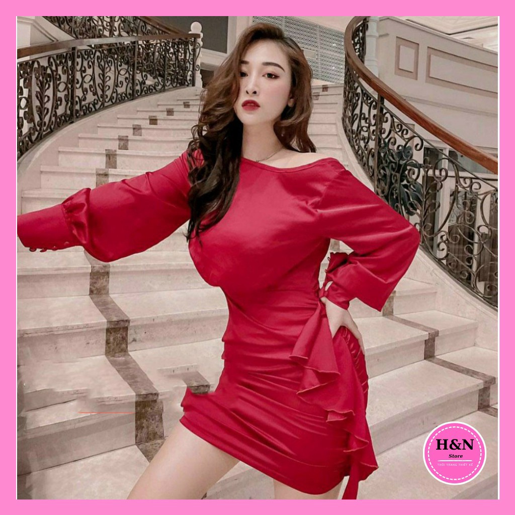 Váy Thiết Kế body lụa bèo eo, váy body lụa hở lưng quyến rũ cực chất - H&N Store 2