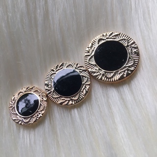 set 5 NÚT VEST KIỂU ( đen viền vàng) 3 size