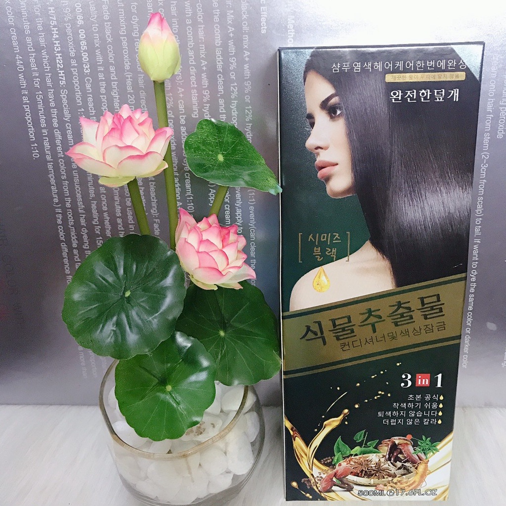 Gội Là Đen Tóc Hàn Quốc An Toàn Hiệu Quả Hơn Cả Sin Hair Fast Effect Black Hair Dye Shampoo 500ml