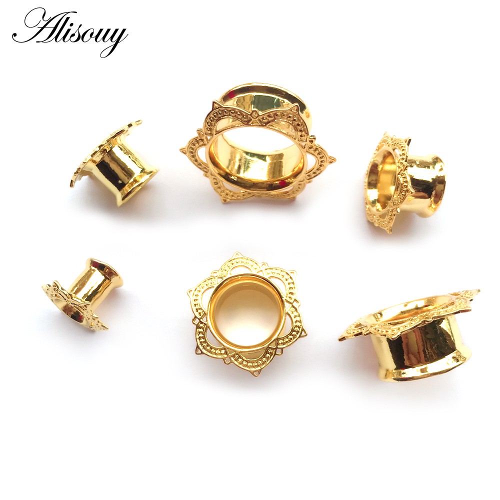 Alisouy 1 Cặp Nút Bịt Tai Bằng Đồng Thau Màu Trắng Kích Thước 6-16mm