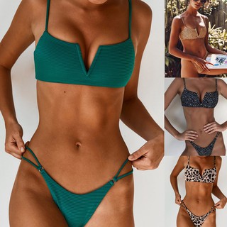 Bộ Bikini 2 mảnh cổ chữ V thiết kế trẻ trung thời trang cho nữ