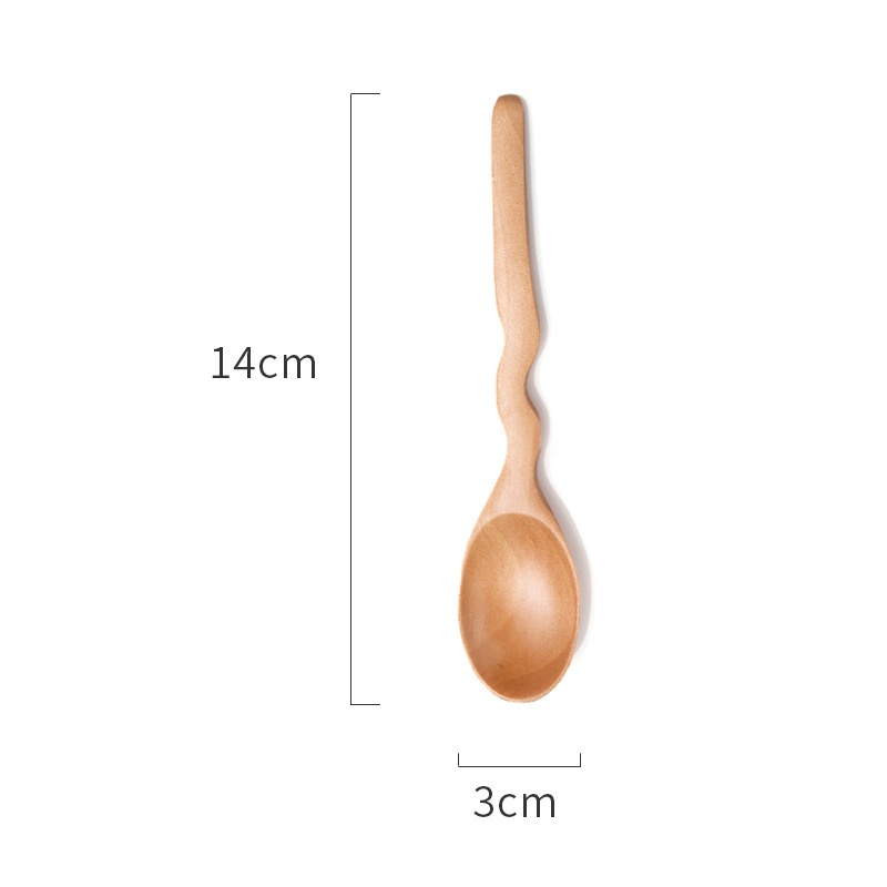 1 Muỗng Gỗ Gợn Sóng Dùng Ăn Súp