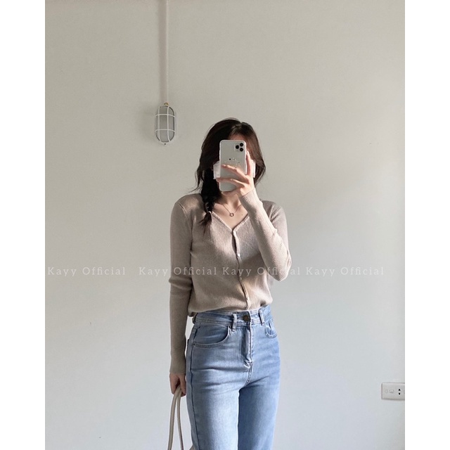 Áo khoác len mềm cổ V chất đẹp _ Alct ( Ảnh thật ) | BigBuy360 - bigbuy360.vn