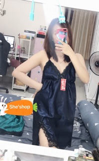 [Ảnh thật] Váy ngủ sexy phi lụa viền ren